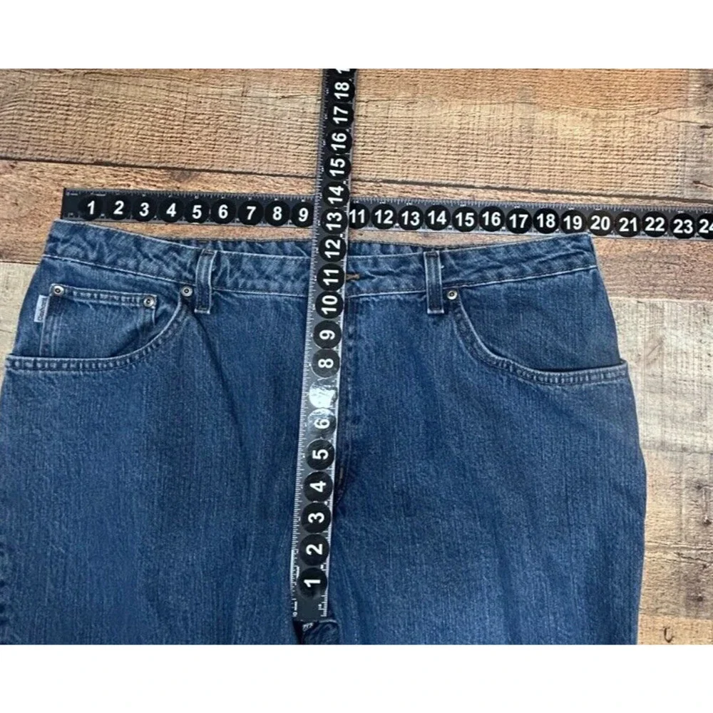 Carhartt Jeans Womens 20 Blue Measures 39X30 Hi Rise Straight Leg Dark‎ Wash